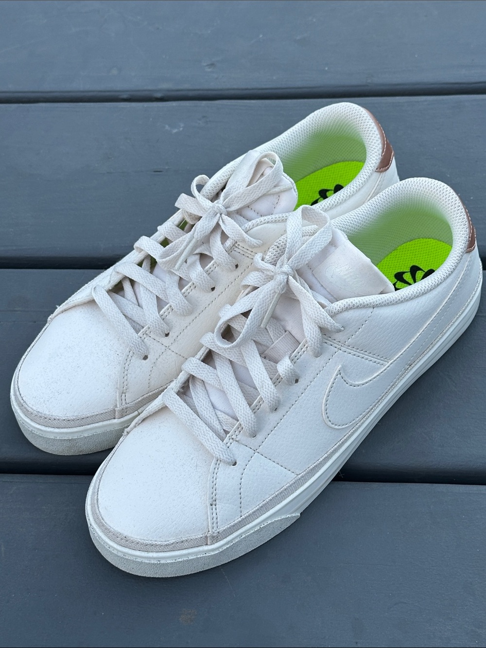 Nike Off-White ivory cream Low-Top Sneakers leather size 10